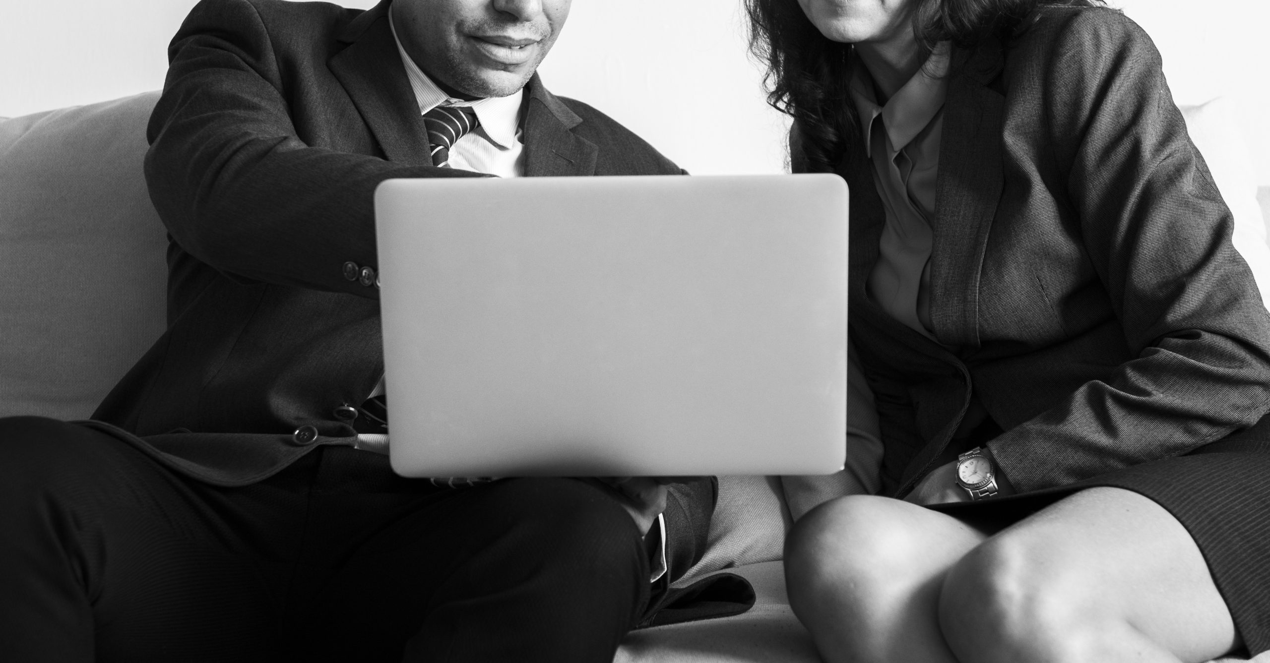 Business people working on gadgets